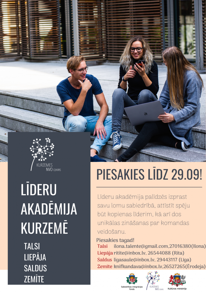 Kurzemes NVO centrs aicina piedalīties Līderu akadēmijā